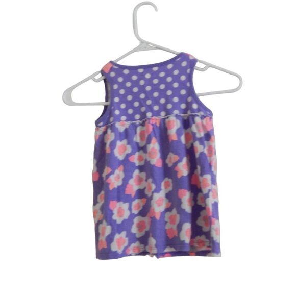 JUMPING BEANS girls size 5 100% cotton purple polka dot floral tank top - Picture 5 of 8
